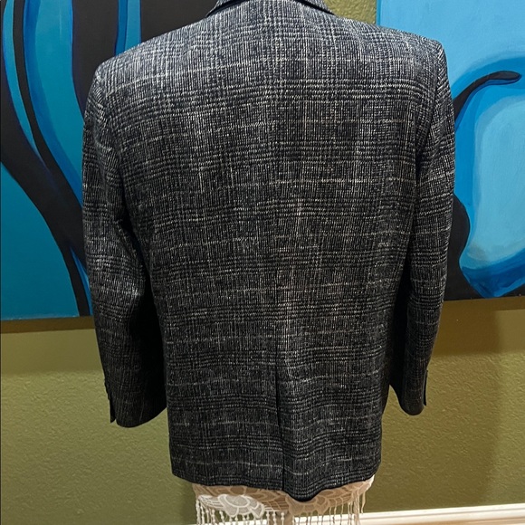 Adolfo Charcoal and White Patterned Blazer - Picture 3 of 7